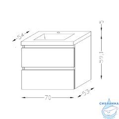 Раковина встраиваемая 70 см Jacob Delafon Sobro 4560RU-00