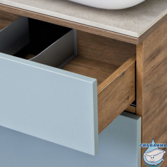 Тумба Акватон Мишель 100 дуб рустикальный/фьорд, без раковины и столешницы 1A256901MIX30