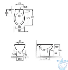 Биде напольное Jacob Delafon Patio EBB0002-00