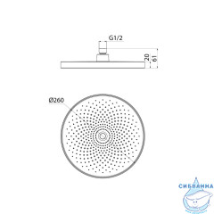 Лейка тропическая для душа Iddis SpaHome 260 1 режим (черный) SPA26BPi64