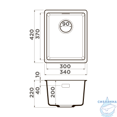 Кухонная мойка Omoikiri Kata 34-U-GR 4993383 серый