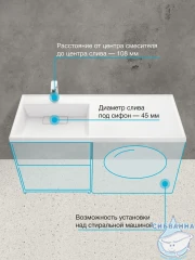 Раковина на стиральную машину Акватон Лондри 120 L