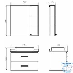 Зеркало-шкаф  Comforty Амстердам 75 00004144209