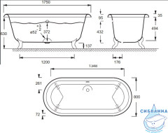 Чугунная ванна Jacob Delafon Cleo 175х80 без ножек E2901N-00