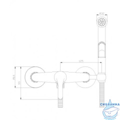 Смеситель с гигиеническим душем Rossinka Y25-52 (хром)