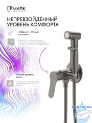 Встраиваемый смеситель с гигиеническим душем Lemark Сибирь LMF-7058B-GM (графит)