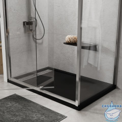 Поддон из литьевого мрамора WasserKRAFT Abens 120x80 20T06 черный матовый