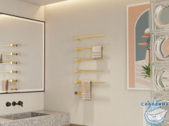 Полотенцесушитель электрический Terminus Аккорд П5 50х80 (с возможностью скрытого подключения) (брашированное золото)