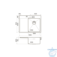 Кухонная мойка Omoikiri Akisame 65-LG-R 4973084 золото