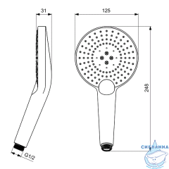 Ручной душ Ideal Standard IdealRain EvoJET 3 режимa B1759AA (хром)