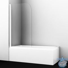 Шторка для ванны Wasserkraft Leine 35P01-80W 80x140 профиль белый, стекло прозрачное