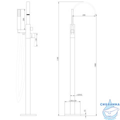 Смеситель ABBER Wasserfall AF8615SP напольный для ванны с душем, сатин