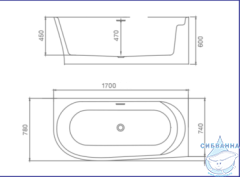 Ванна акриловая Calypso Malaga 170x78 R