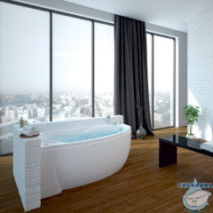 Акриловая ванна Aquatek Бетта R 160х97 с каркасом