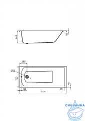  Ванна акриловая Santek Фиджи 170х75 с каркасом