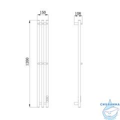 Полотенцесушитель электрический Raglo R350 15х120 (с возможностью скрытого подключения, подключение справа) (графит)