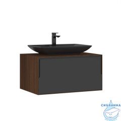 Тумба с раковиной ORKA Craft 80 подвесная, орех/антрацит