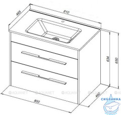 Тумба под раковину Aquanet Августа 80 277508