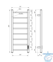 Полотенцесушитель электрический Санприз Прима П8 30х80  (белый матовый) (подключение универсальное)
