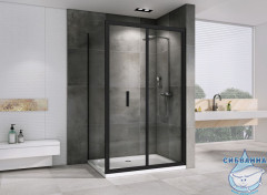 Душевое ограждение ABBER Sonnenstrand AG07090B-S85B 90x85 профиль черный, стекло  прозрачное (без поддона)