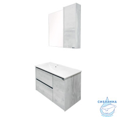 Тумба подвесная Comforty Бремен-90 дуб белый с раковиной 9090EL