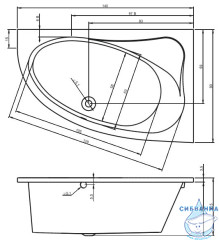 Акриловая ванна Riho Lyra 140x90 L с каркасом