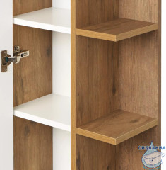 Шкаф-колонна Акватон Сканди 40 белый глянцевый/дуб рустикальный