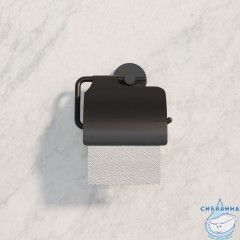 Держатель для туалетной бумаги с крышкой, черный матовый, сплав металлов, Sena, IDDIS, SENSBC0i43