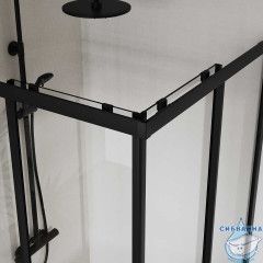 Душевое ограждение Vincea Сити 90x90 профиль черный, стекло прозрачное VSS-5CT900CLB
