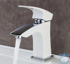 Смеситель для раковины Gappo G1007-7 (без донного клапана) (хром/белый)