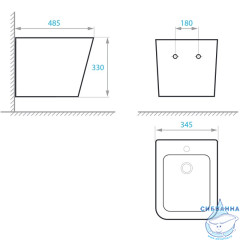 Биде подвесное Koller Pool Kvadro KR-0485-B (без сиденья)