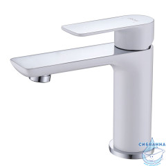 Смеситель для раковины Abber Weiss Insel AF8010W (без донного клапана) (хром/белый)