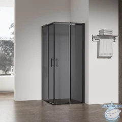 Душевое ограждение Veconi Ровиго 100x100 профиль черный, стекло тонированное RV50B-100100-05-C8 (без поддона)