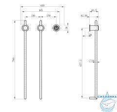 Полотенцесушитель электрический  Wonzon&Woghand Leipzig 37х76 WW-AL3621-BG (с возможностью скрытого подключения, подключение универсальное) (золото брашированное)
