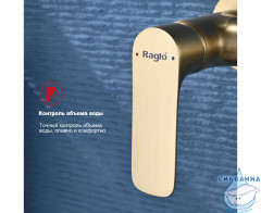 Смеситель Raglo R03.51.03 с гигиеническим душем (сатин золотой)