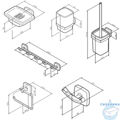 Набор аксессуаров для ванной комнаты AM.PM Gem AK90D2106B