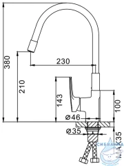 Смеситель кухни Frap F4453-03 (белый/хром)