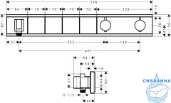Встраиваемый смеситель для ванны Hansgrohe RainSelect 15357600