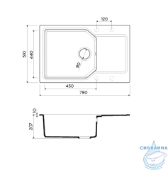 Кухонная мойка Omoikiri Yonaka-78-LB-BL черный 4993341