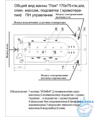 Акриловая ванна Aquatek Лея 170х75 с каркасом