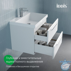 Тумба с умывальником, подвесная, 60 см, белый, Слайд Икс (Slide X), IDDIS, SLX60W0i95K подходит умыв. 4516000i28