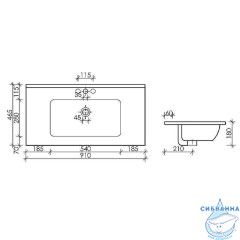 Раковина встраиваемая 91 см Ceramicanova Element CN7002MB