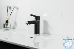 Смеситель для раковины Gappo G1003-6 (без донного клапана) (хром/черный)