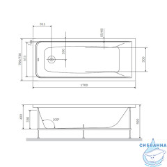 Каркас для ванны 170х70 см AM.PM Gem W90A-170-070W-R