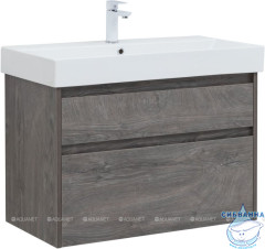 Тумба Aquanet Nova Lite 85 с раковиной Slim Synergy 85 дуб рошелье