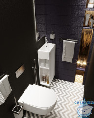 Тумба напольная 1Marka Laura 40П с раковиной Laura 40 белый глянец R