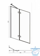 Шторка для ванны Encanto Alto 100х150 профиль хром, стекло прозрачное EG100.5212A