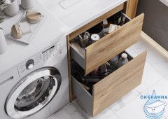 Тумба Акватон Лондри 60 дуб сантана с раковиной Лондри 120 R
