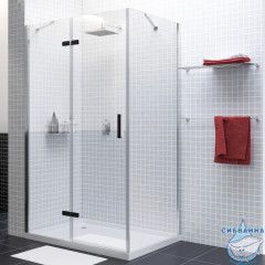 Душевое ограждение Wasserkraft Aller 120x80 10H06LBLACK MATT  профиль хром/черный, стекло прозрачный (без поддона)