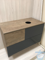 Тумба Акватон Терра 85 с раковиной Infinity  60 дуб кантри/антрацит